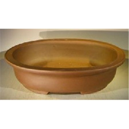 PAISAJE Unglazed Ceramic Bonsai Pot, Tan - Oval PA2203503
